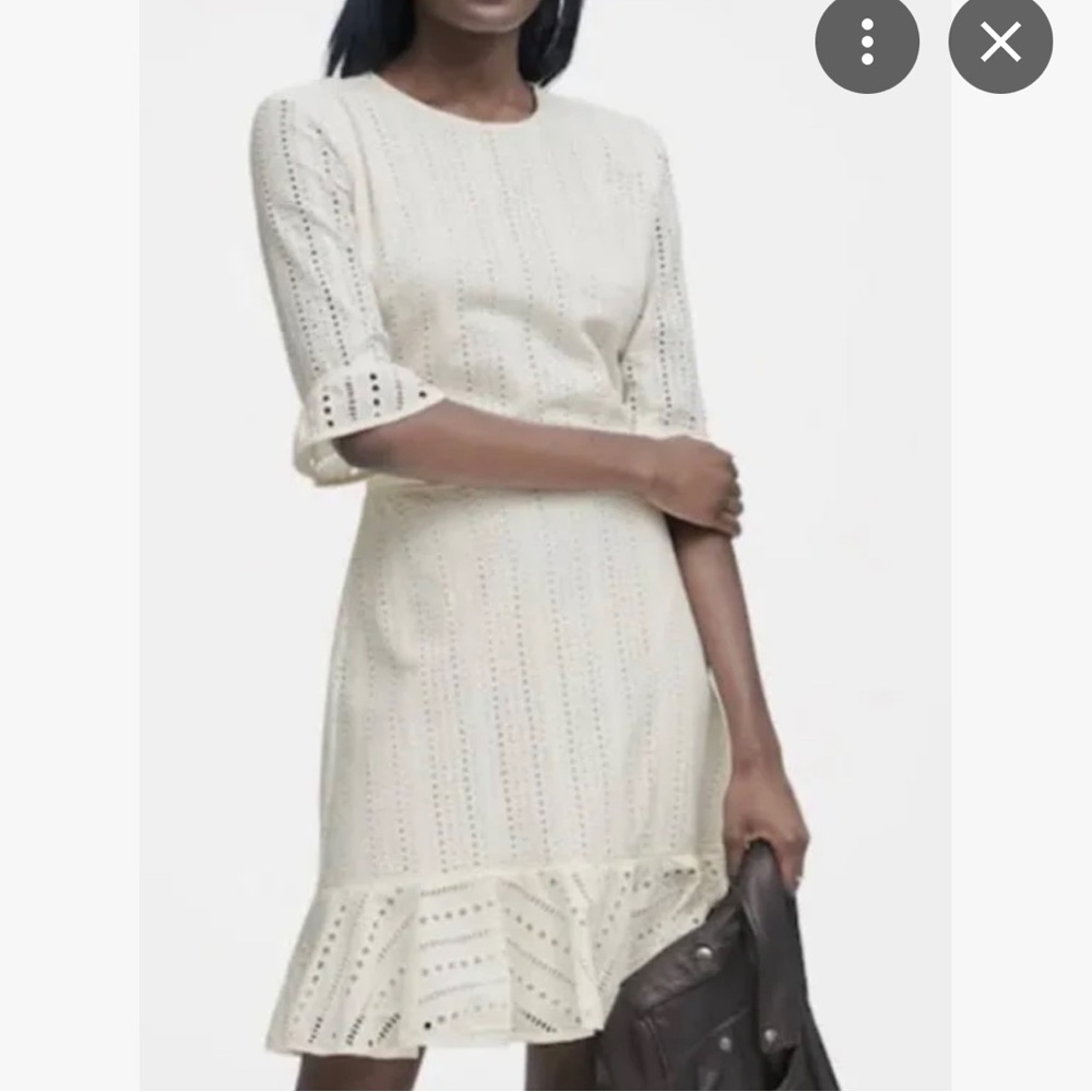 Banana Republic - cream eyelet midi dress, 4